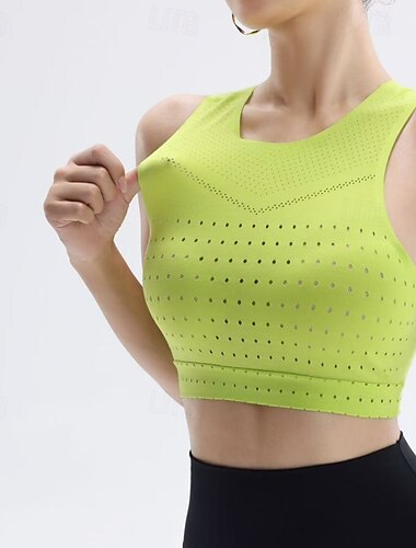  Per donna Canotta da allenamento Camicia da allenamento Top corto Girocollo Delicato sulla Pelle Leggero Confortevole Incrociato dietro Senza Maniche Gli sport Tinta unica Top Per Allenamento in