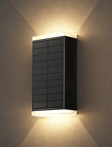  Applique solare da esterno, 3 modalità, illuminazione crepuscolare, impermeabile IP67, luci solari con movimento verso l'alto e verso il basso per casa, garage, veranda, ingresso