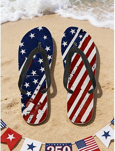  Infradito da uomo con bandiera americana patriottica – sandali da spiaggia leggeri per la festa dell'indipendenza e le celebrazioni negli Stati Uniti. &viaggi estivi