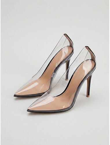  Dames pumps met transparante hoge hakken - doorzichtige stilettohakken voor cocktailparty's en avondevenementen.