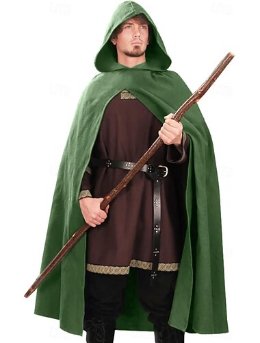  Retró Középkori Reneszánsz Pelerin / köpeny Köpeny Viking Ranger Jelmez Férfi Női Viking Mindszentek napja Farsang Teljesítmény LARP Felnőttek Köpeny
