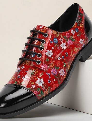  Per uomo Moda Classico Matrimonio Festa & Sera Vernice Confortevole Antiscivolo Traspirante Allacciatura Nero / Rosso Estate Primavera Tutte le stagioni