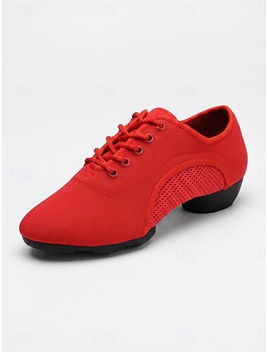  scarpe da ballo Oxford rosse da donna – scarpe da ballo traspiranti con lacci per jazz e balli da sala &formazione pratica