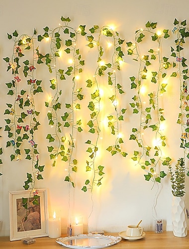  Luci decorative a forma di farfalla, giglio ed edera, per interni ed esterni, ideali per soggiorno, camera da letto, patio, giardino, matrimoni, feste. Alimentate a batterie AAA, USB o energia solare.