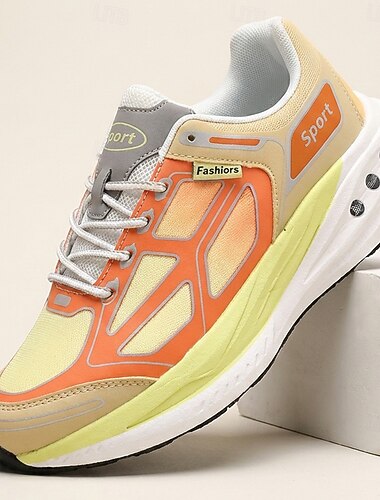  scarpe da corsa color block da uomo, scarpe sportive stringate da passeggio, scarpe con suola spessa e ammortizzata per palestra, streetwear, outdoor