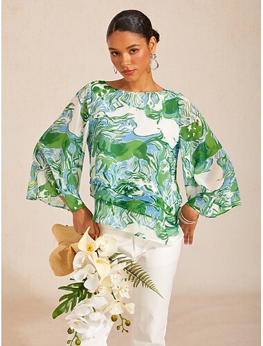  top de chiffon em camadas com estampa gráfica de Mustang