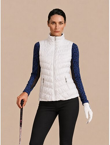  Damenweste schwarz weiß beige ärmellose Weste / Gilet Damenbekleidung Outfits Kleidung