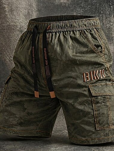  Hombre Pantalones cortos tácticos Pantalón Corto Cargo Pantalones cortos para acampar Shorts para senderismo Cintura elástica Multi bolsillo Pierna recta Plano Color Camuflaje Comodidad Listo para