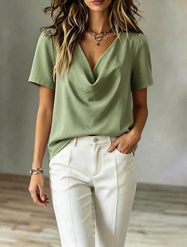  Femmes Chemise Couleur Unie Uni Élégant Vacances ancien Sans manches Hauts Réguliers Occasionnel Blanche Rose Claire Bleu Ciel Violet Vert Été Printemps