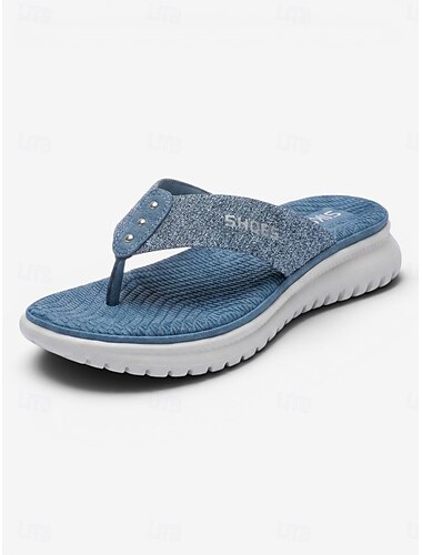  Infradito da donna blu glitterate con supporto plantare, comode e leggere, con suola flessibile antiscivolo, ideali per l'uso quotidiano e per le gite in spiaggia. &comfort per tutto il giorno