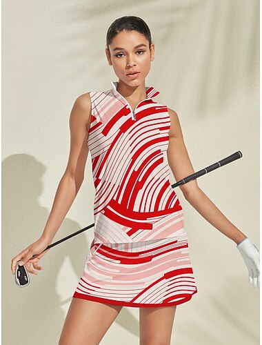  Damen Golf-Poloshirt Rot Ärmellos Oberteil Damen-Golfkleidung, Kleidung, Outfits, Kleidung