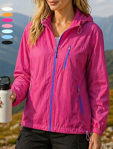  Femmes Coupe-Vent Veste softshell Veste de randonnée Extérieur Séchage Rapide Léger Respirant Tenues de randonnée Vêtements de randonnée Été Printemps Veste Escalade Camping / Randonnée / Spéléologie