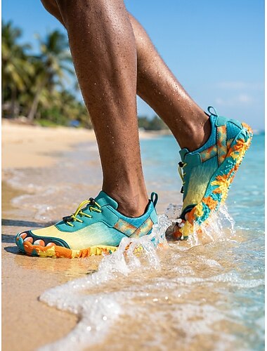  Scarpe da acqua blu da uomo - sneakers acquatiche a piedi nudi ad asciugatura rapida - scarpe da esterno traspiranti e antiscivolo per attività acquatiche, passeggiate in spiaggia, nuoto e viaggi.