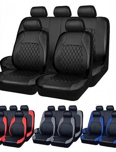  9 Stücke Autositzbezug für Komplettset Weich Langlebig Universelle Passform für Personenkraftwagen / SUV / Auto