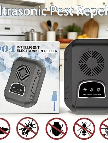  ultralyd skadedyrbekjempelse for innendørs bruk, intelligent elektronisk skadedyrbekjempelse for mus, kakerlakker, maur, edderkopper, veggedyr, mygg, insekter, plug-in-avstøtende middel for kjøkken og