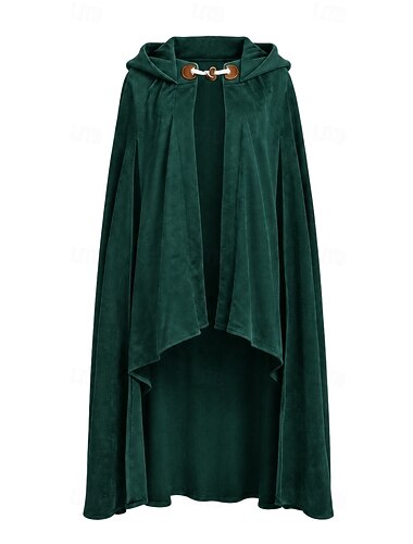  Retro Vintage Medieval Renascentista Comprimento Longo Capa manto com capuz Bard Ranger Camponês Fantasia Mulheres Fantasia Dia Das Bruxas Carnaval feira renascentista LARP Adulto Capa