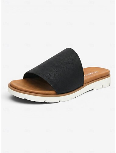  Sandali da donna neri comodi con supporto per l'arco plantare - sandali leggeri e comodi per tutto il giorno, a punta aperta, con suola antiscivolo, ideali per camminare e viaggiare. &abbigliamento