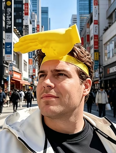 2 fasce per capelli con visiera parasole divertente a forma di mano, regalo scherzoso e originale, cappello divertente per feste, festival musicali, spiaggia &Divertimento all'aria aperta, accessorio