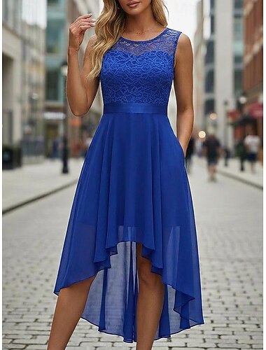  Damen Midikleid Chiffonkleid Cocktailkleid Elegant Mode Modern Urlaub Party Wochenende Normale Passform Blumen Ärmellos Rundhalsausschnitt Khaki Rosa Wein Königsblau Sommer Frühling