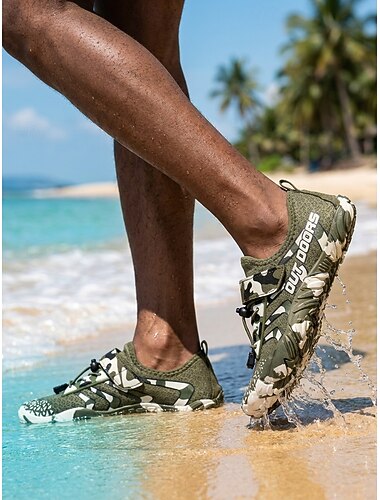  Scarpe da acqua verdi da uomo - sneakers acquatiche a piedi nudi ad asciugatura rapida - scarpe da esterno traspiranti e antiscivolo per attività acquatiche, nuoto, passeggiate in spiaggia e viaggi.
