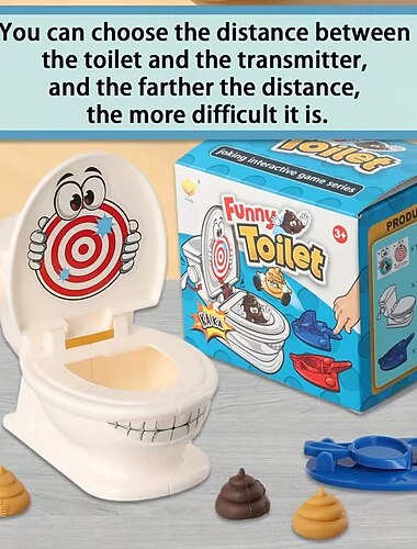  Divertente gioco di lancio della cacca nel water, spassoso gioco di tiro al bersaglio da tavolo per bambini &famiglie, scherzo interattivo regalo divertente per ragazzi &Ragazze, divertente giocattolo