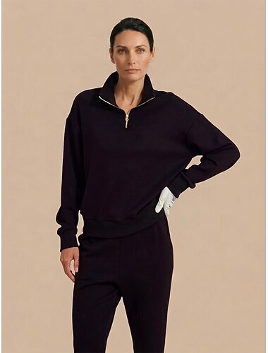  Damen-Pullover-Sweatshirt, schwarz, elfenbein, dunkelblau, langärmelig, wärmend, Herbst/Winter, Damenbekleidung, Outfits, Kleidung