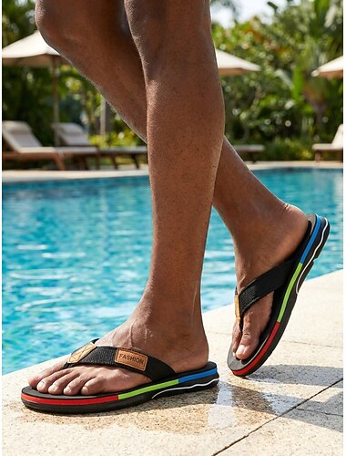  Infradito da uomo nere - ciabatte da spiaggia leggere e imbottite, ideali per resort e piscina, vacanze estive, viaggi, relax a bordo piscina e abbigliamento casual.