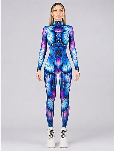  Tuta Intera Body Costume tutina Grafico Farfalla Stampa Rave Per donna Costume per Festival Musicale Feste Discoteca Halloween Carnevale Bambini Adulti
