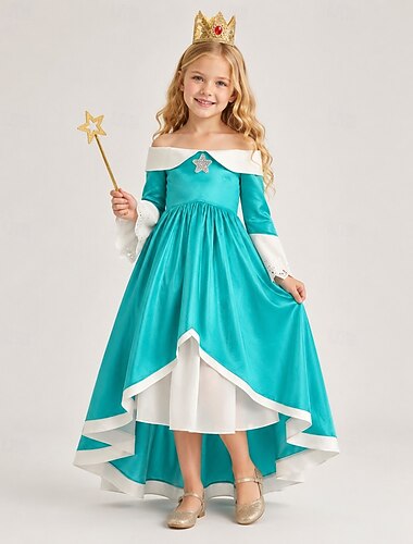  Klempner-Videospiel Prinzessin Galaxy-Prinzessin, Sternenpri ... Kleid Ausgefallene Kostüme Mädchen Kinder Halloween Karneval Party Comic-Konzert