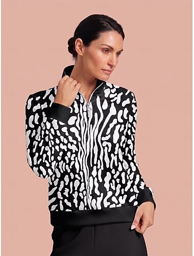  Damen Golf-Pullover Schwarz Langarm Oberteil Damen-Golfkleidung, Kleidung, Outfits, Kleidung