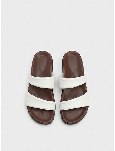  Sandálias femininas minimalistas de duas tiras – conforto com amortecimento macio, sola leve e antiderrapante, estilo casual chique para férias na praia, resorts e viagens de verão. &roupa para uso
