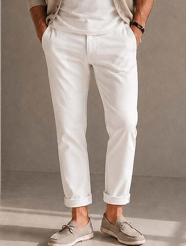  pantaloni chino da uomo casual neri e bianchi micro-elastici