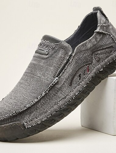  Graue Herren-Slipper, leichte und bequeme Freizeitschuhe zum Hineinschlüpfen, ideal für Alltag, Reisen, Autofahren, Wochenendfreizeit und lässige, smarte Freizeit-Looks.