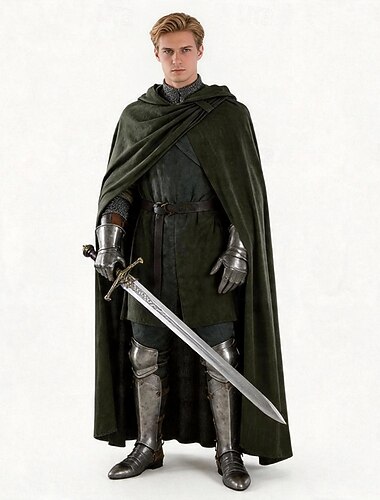  Retro Vintage Medieval Renascentista Longo Capa manto com capuz Cavalheiro Ranger Fantasia Dia Das Bruxas Carnaval feira renascentista LARP Adulto Capa