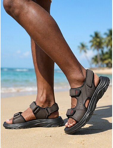  Sandales de sport pour hommes, respirantes, ajustables et confortables, idéales pour les vacances à la plage, les voyages en bord de mer, les séjours de loisirs et le quotidien estival.