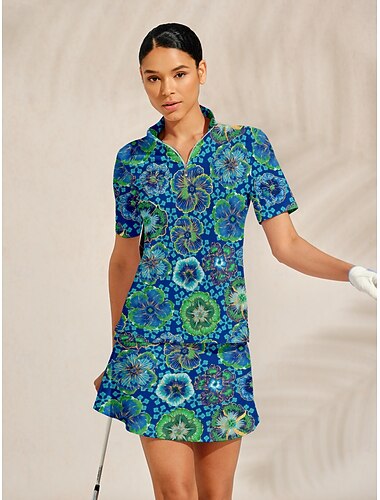  Damen Golf-Poloshirt Blau Kurzarm Oberteil Damen-Golfkleidung, Kleidung, Outfits, Kleidung