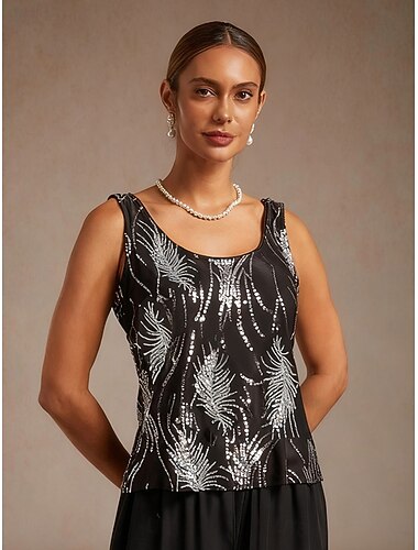  Naisten Camisole Tank Top Kuvitettu Abstrakti Tyylikäs Perus Vapaa-aika Hihaton Tavalliset topit Musta Kesä