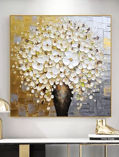 dipinti a olio su tela con fiori testurizzati fatti a mano mintura, decorazione murale moderna astratta per arredamento casa hotel, dipinto arrotolato senza cornice non intelaiato