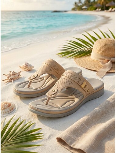  Sandali da donna comodi con plateau, sandali slip-on imbottiti con plantare morbido per casa, viaggi e uso quotidiano.