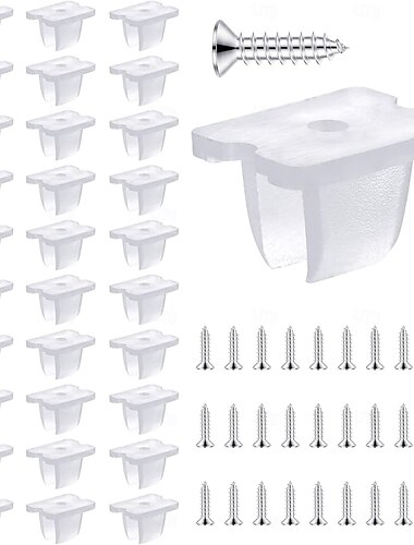  Conjunto de 30 a 200 clipes de montagem à prova d'água para fita de LED, suportes de fixação para neon com 30 a 200 parafusos para fitas de LED de 5 mm a 6 mm, translúcidos.