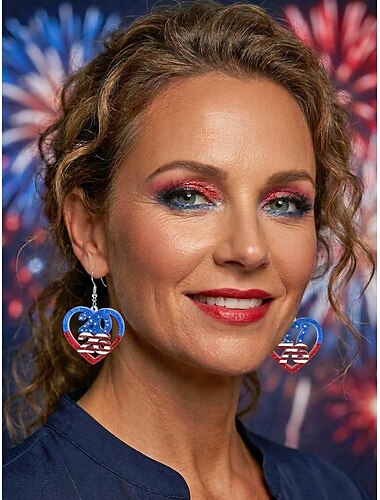  أقراط أكريليك وطنية نسائية، بتصميم علم الولايات المتحدة الأمريكية اللامع، من عام 1776 إلى 2026، خفيفة الوزن، باللون الأحمر والأبيض والأزرق، مجوهرات مثالية ليوم الاستقلال واحتفالات الذكرى الـ 250