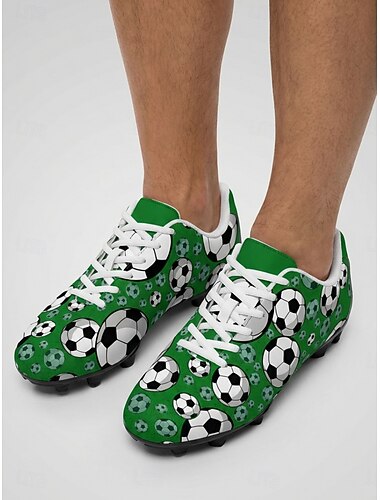  Herensneakers in groen met sportief thema (2026) - veterschoenen met voetbalprint, streetwear voor buitenactiviteiten. &fanbijeenkomsten
