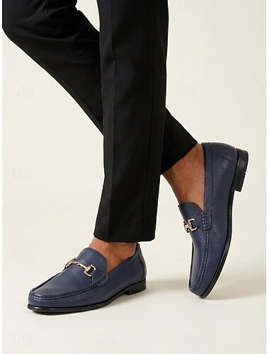  Elegante blå skinnloafers for menn – komfortable og stilige, perfekte for bryllup, formelle arrangementer og spesielle anledninger