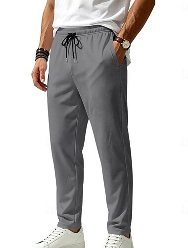  Herren Hose Freizeithose Schnelltrocknende Hose Kordelzug Tasche Elastischer Bund Einfarbig Leicht Atmungsaktiv Täglich Outdoor Ferien Mode Klassicher Stil Khaki Schwarz Mikroelastisch
