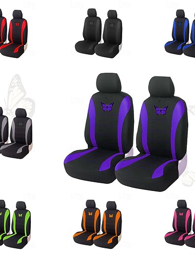  4PCS Autositzbezug für Vordersitze Weich Verhindern Sie Flecken für Personenkraftwagen / SUV / Auto