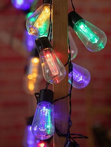  Solar-Lichterkette mit LED-Edison-Glühbirnen, Vintage-Lichterkette für drinnen und draußen, Schlafzimmer, Garten, Terrasse, Camping, Weihnachtsdekoration