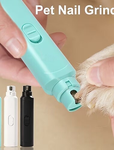  cachorro  &Kit de aparador de unhas para gatos - cortador de unhas elétrico a bateria, silencioso &Guia LED para animais de estimação de pequeno a grande porte.