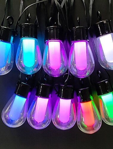  Solarbetriebene LED-Lichterketten für den Außenbereich, wasserdichte Hängelampen für die Terrasse, schaffen Atmosphäre im Garten, Café, Hinterhof, zu Weihnachten und Partys.