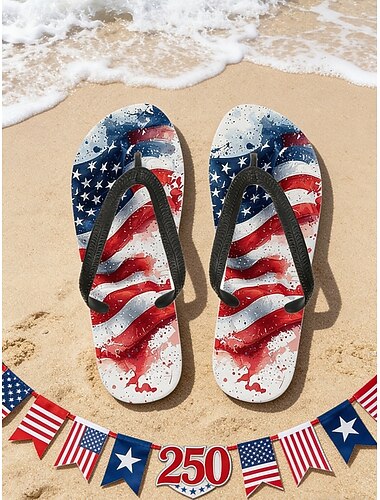  Infradito da donna con bandiera americana patriottica – sandali da spiaggia leggeri per la festa dell'indipendenza e le celebrazioni negli Stati Uniti. &viaggi estivi