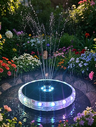  Solcellsfontänlampor utomhus vattentäta, 17 cm rgb färgskiftande flytande poolfontänlampa, soldriven vattenfunktionspump för fågelbaddamm trädgård pool uteplats sommarfestdekor